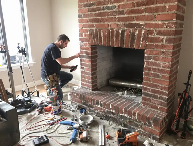 Miami Chimney Sweep specialist finalizing chimney liner service in Miami, FL