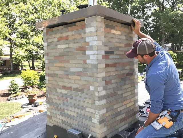 Miami Chimney Sweep completing a modern chimney remodel in Miami, FL