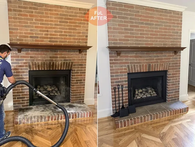 Miami Chimney Sweep carefully sanitizing a fireplace in Miami, FL