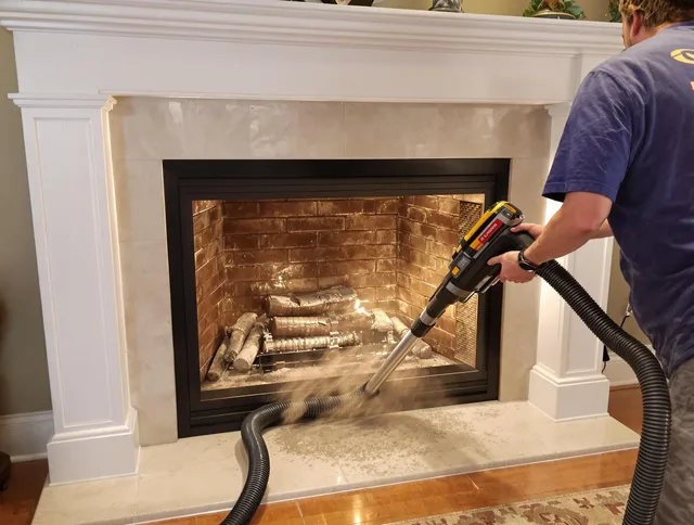 Fireplace cleaning performed by Miami Chimney Sweep in Miami, FL