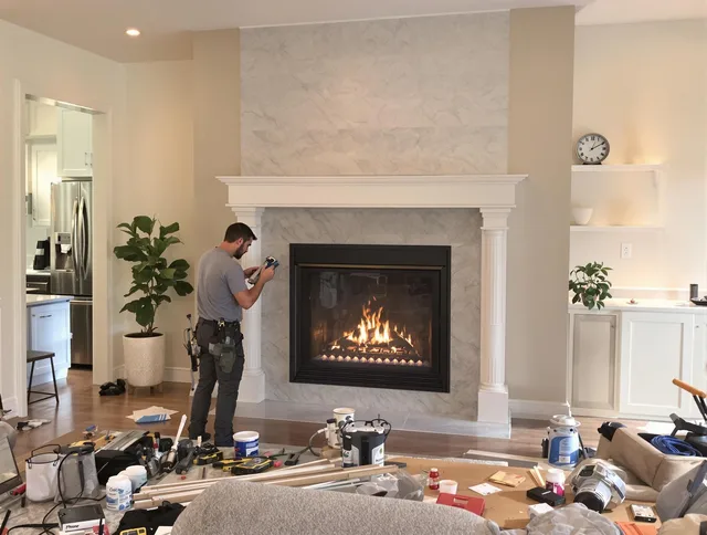 Newly installed fireplace by Miami Chimney Sweep in Miami, FL